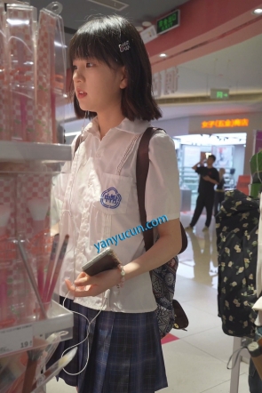  (BC-AA-666)美妆店CD短发制服jk小学妹..侧脸清纯甜美