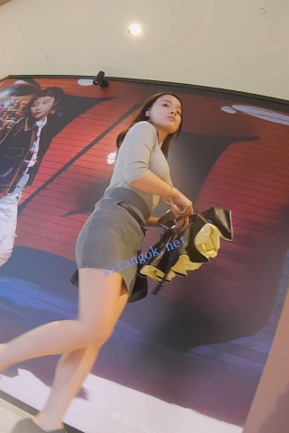 D·D』-223-灰超短包臀，翘臀匀称腿女郎，黑窄内